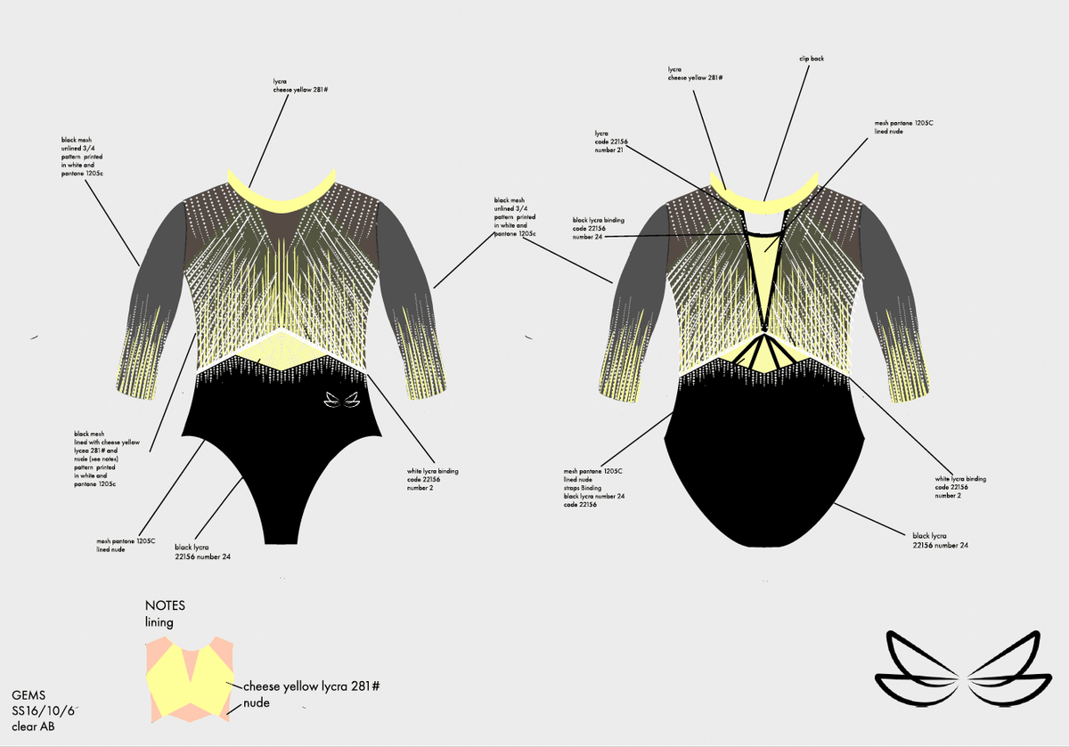 Alisha British LS Yellow 2026 - Dragonfly Leotards - Girls leotard