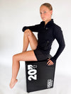 Black Cropped 1/4 Zip Top - Dragonfly Leotards - Sportswear