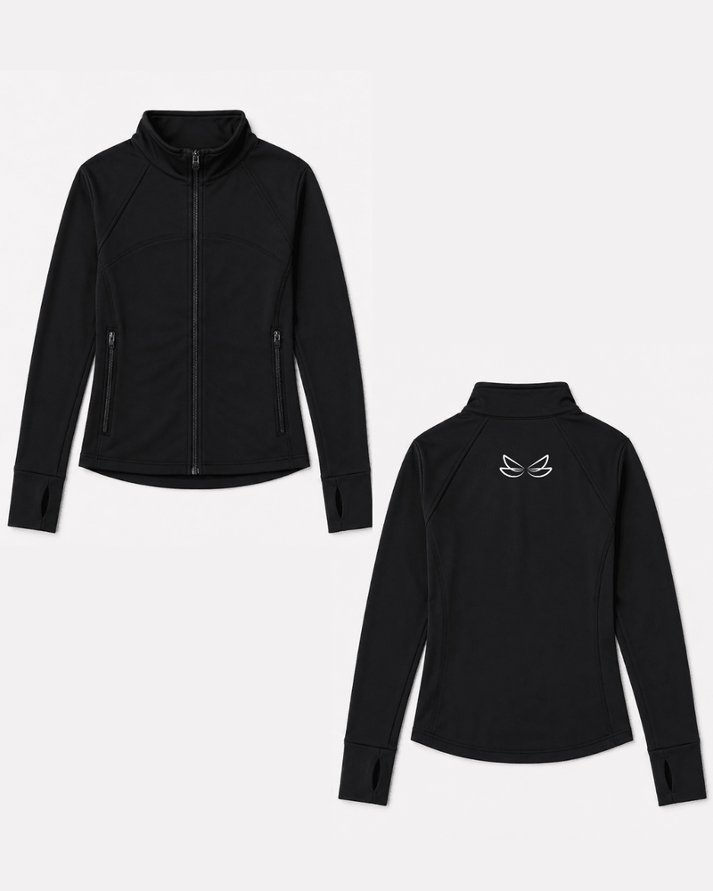 Black Ultimate Full Zip Top - Dragonfly Leotards - Sportswear