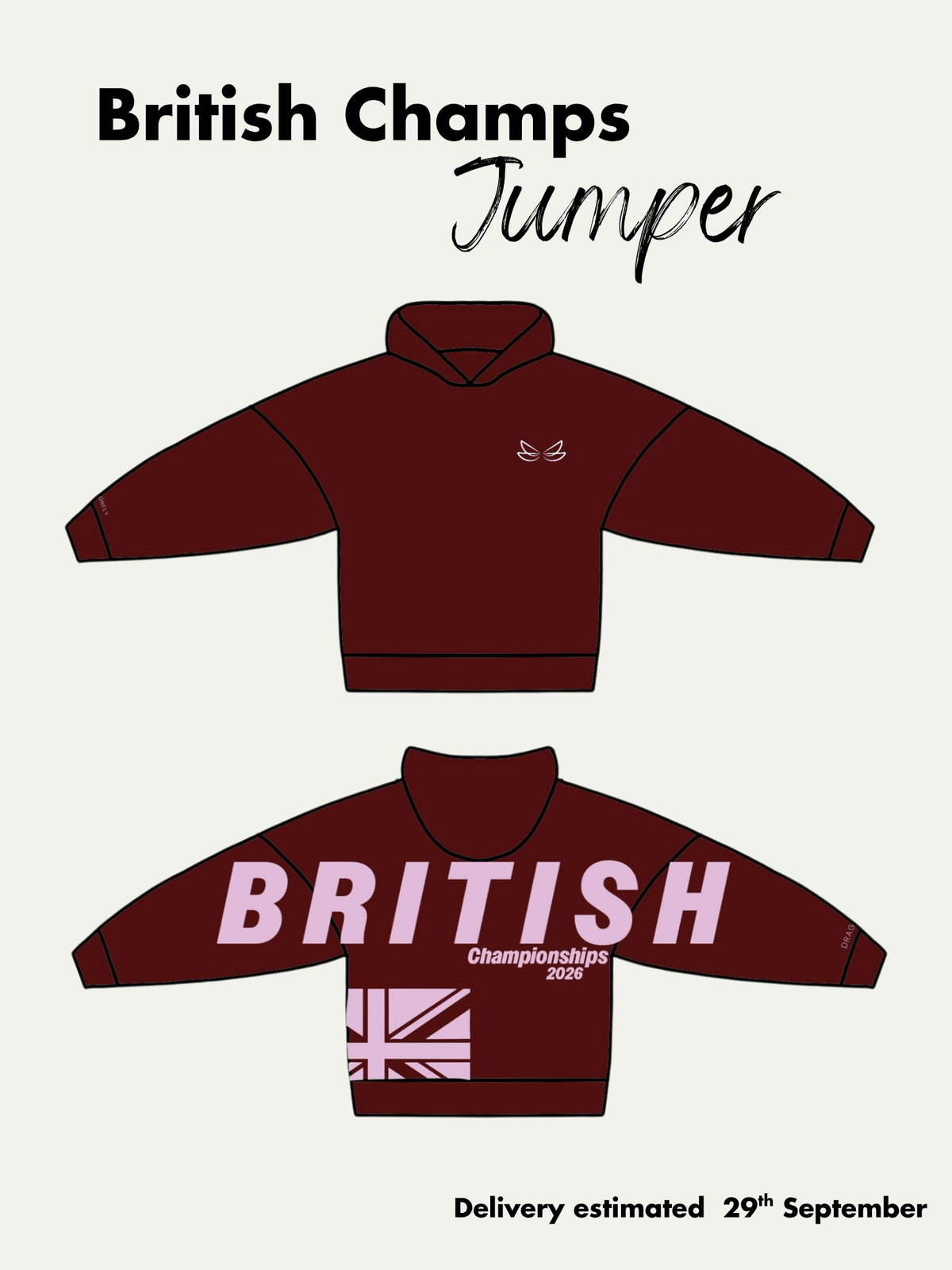 British Champs Jumper Burgundy PRE-SALE - Dragonfly Leotards - Sportswear