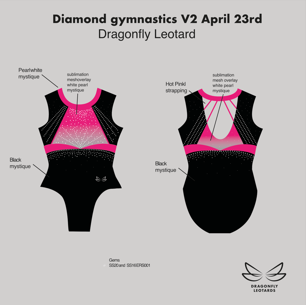 Diamond Gymnastics Leotard - Dragonfly Leotards - Leotard
