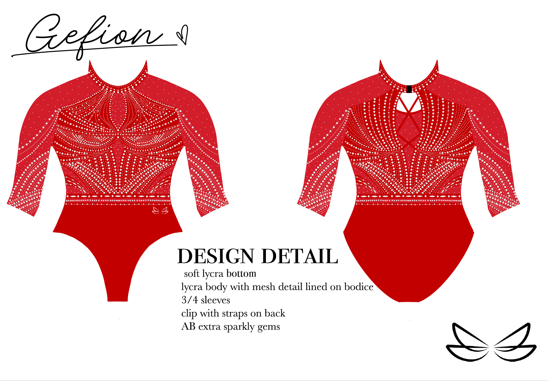 Gefion Long Sleeve Leotard 2026 - Dragonfly Leotards - Girls leotard