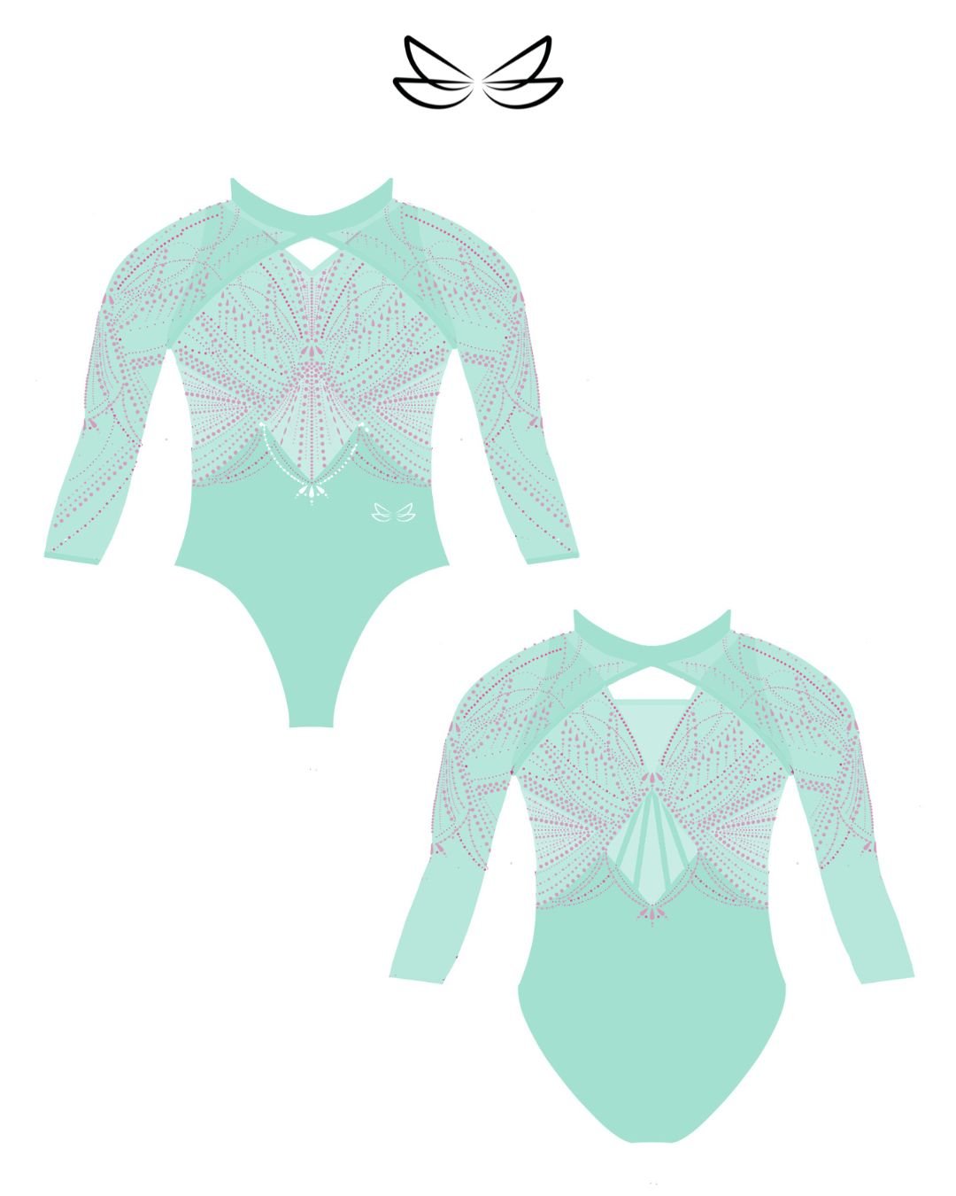 Mint Long Sleeve - AXS - Dragonfly Leotards - Girls leotard