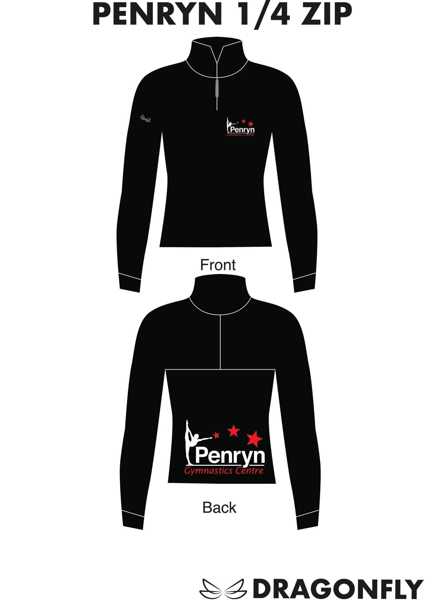 Penryn 1/4 zip Gymnast Tops - Dragonfly Leotards - 
