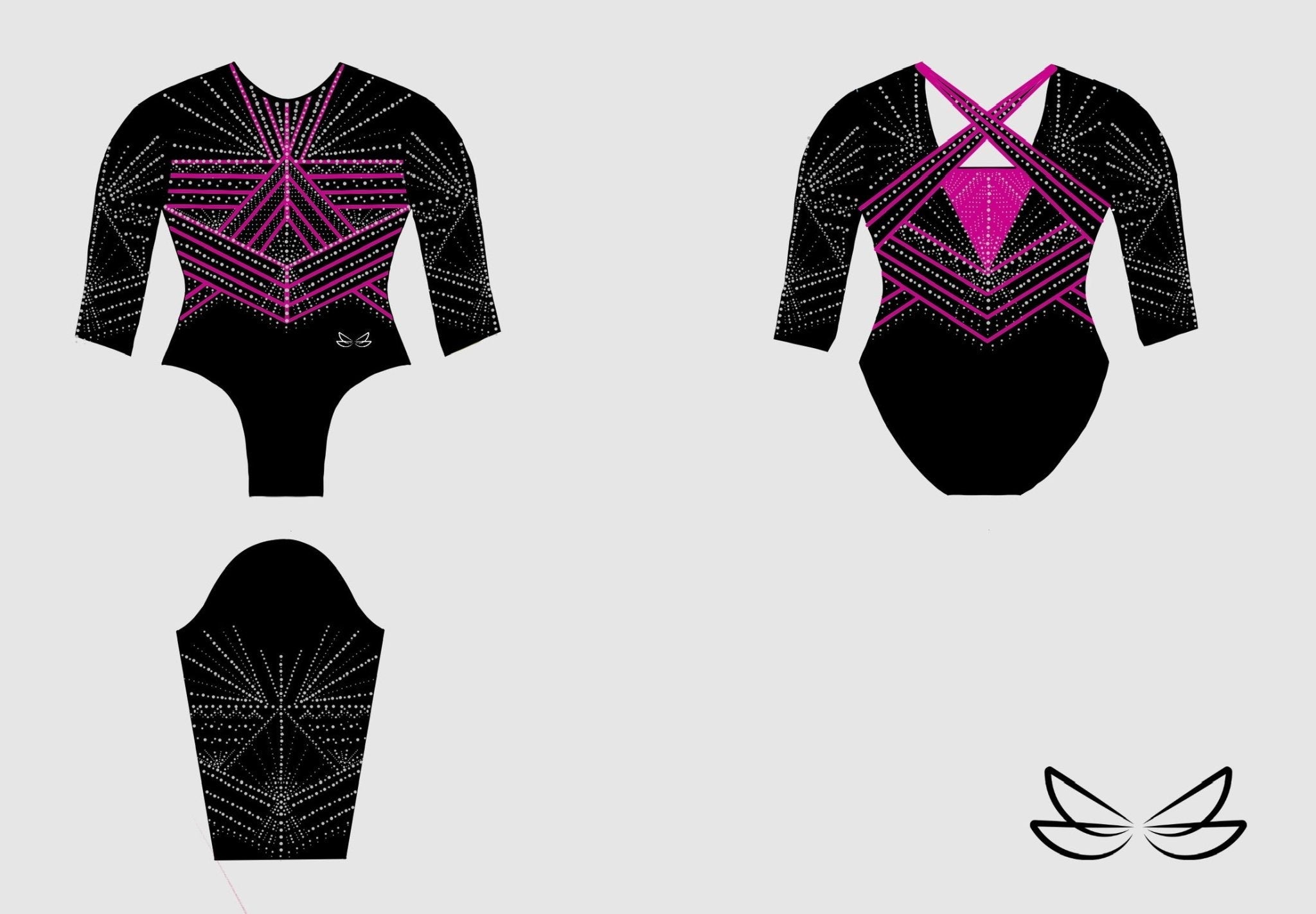 Portsmouth Competition 3/4 Sleeve Leotard 2025 - Dragonfly Leotards - Girls leotard