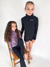 Purple Cropped 1/4 Zip Top - Dragonfly Leotards - Sportswear