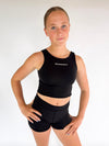 Reversible Crop Top Black & Khaki - Dragonfly Leotards - Girls leotard