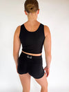 Reversible Crop Top Black & Khaki - Dragonfly Leotards - Girls leotard