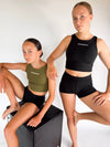 Reversible Crop Top Black & Khaki - Dragonfly Leotards - Girls leotard