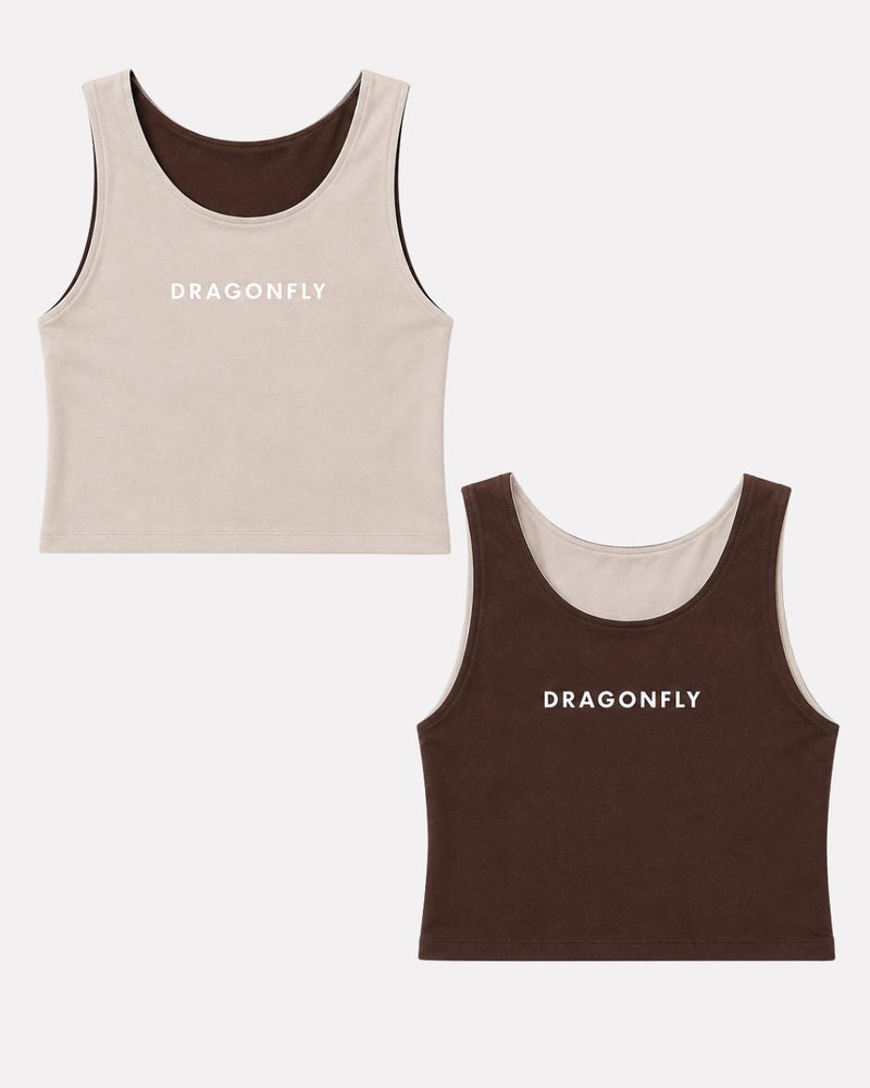 Reversible Crop Top Brown & Neutral - Dragonfly Leotards - Sportswear