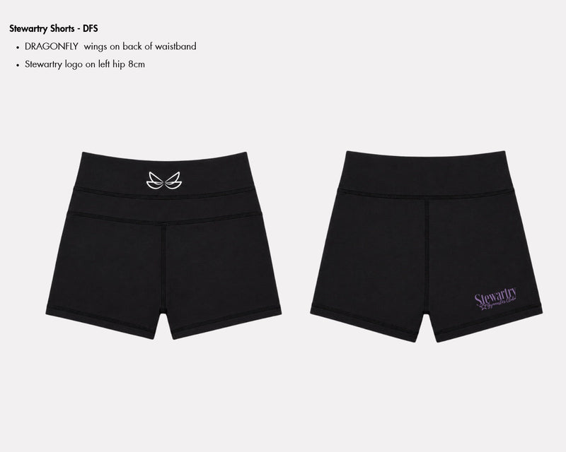 Stewartry Ultimate Black Shorts - Dragonfly Leotards - Sportswear