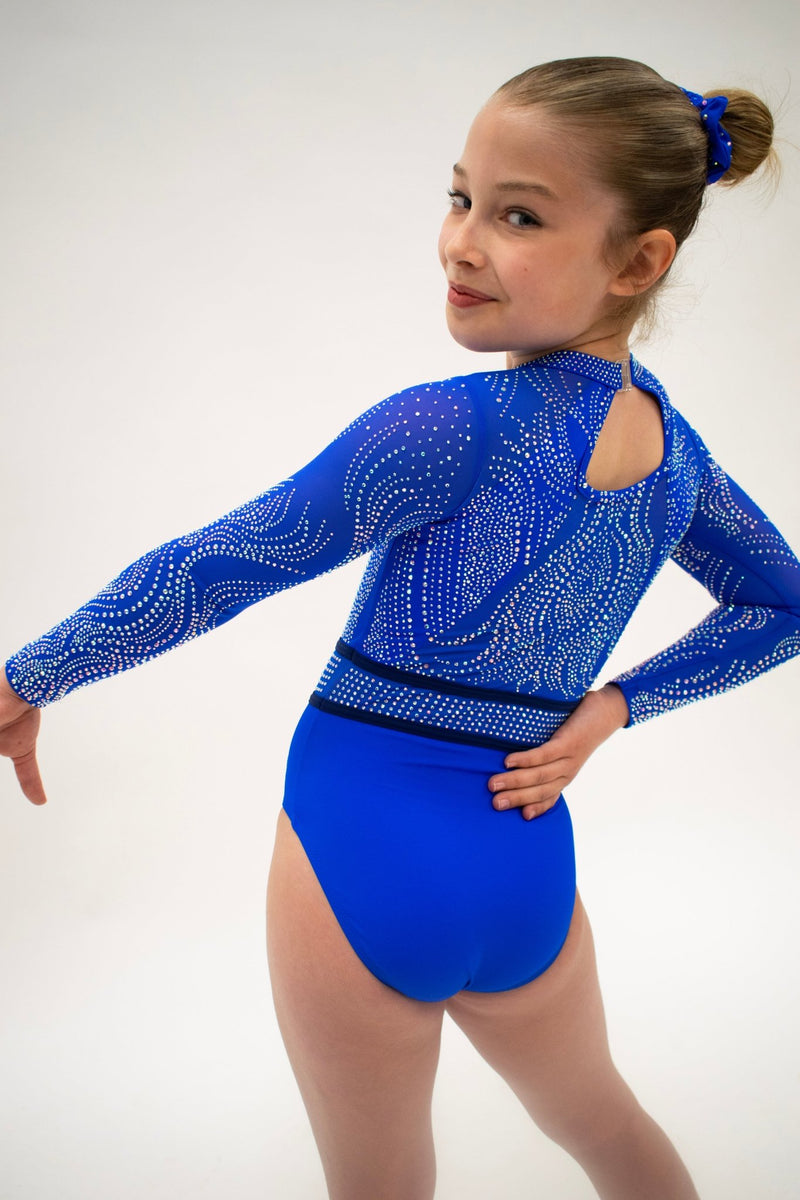 Stock Blue Long Sleeve 2026 - Dragonfly Leotards - Girls leotard