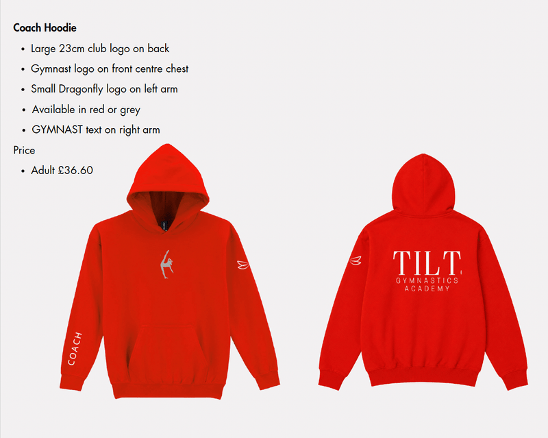 Tilt Coach Hoodie - Dragonfly Leotards - Sportswear