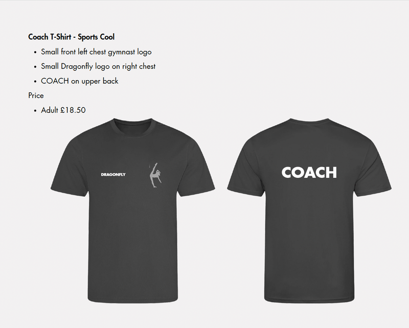 Tilt Coach Sports T-shirt - Dragonfly Leotards - Sportswear