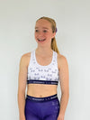 White & Purple Fly High Crop Top - Dragonfly Leotards - Sportswear