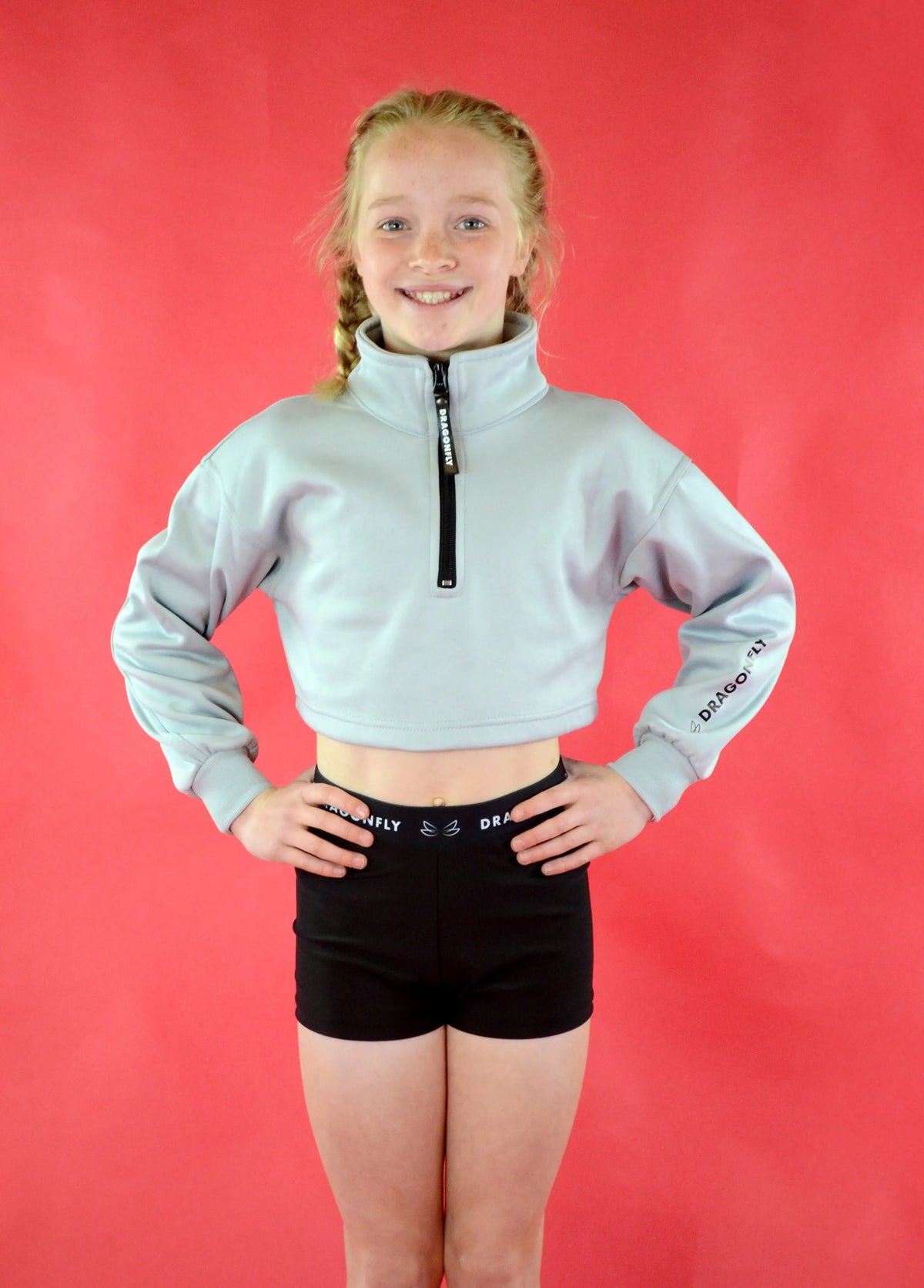 Dragonfly Cropped Jumper with zipper - Dragonfly Leotards - Children's Sportswear