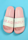 Dragonfly Pink & White Sliders 