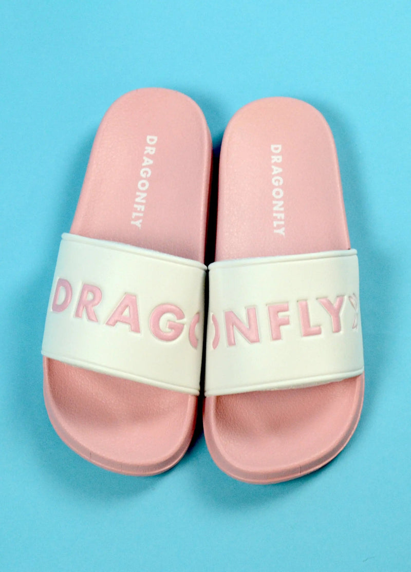 Dragonfly Pink & White Sliders - Dragonfly Leotards - Children's Sportswear