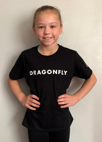 Dragonfly Unisex Essential T-shirt Black - Dragonfly Leotards - Children's Sportswear