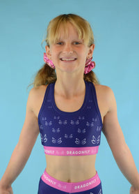 Navy & Pink Fly High Crop Top - Dragonfly Leotards - Children's Sportswear