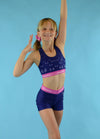 Navy & Pink Fly High Crop Top - Dragonfly Leotards - Children's Sportswear