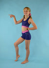 Navy & Pink Fly High Crop Top - Dragonfly Leotards - Children's Sportswear
