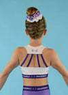White & Purple Fly High Crop Top - Dragonfly Leotards - Children's Sportswear
