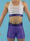 White & Purple Fly High Crop Top - Dragonfly Leotards - Children's Sportswear