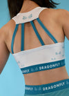 White & Teal Fly High Crop Top - Dragonfly Leotards - Children's Sportswear