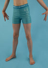 White & Teal Fly High Shorts - Dragonfly Leotards - Children's Sportswear