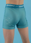 White & Teal Fly High Shorts - Dragonfly Leotards - Children's Sportswear