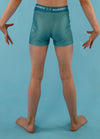 White & Teal Fly High Shorts - Dragonfly Leotards - Children's Sportswear